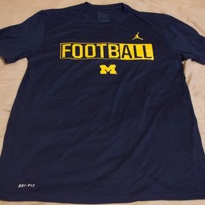 Jordan Brand Navy Blue Michigan Football t-shirt (Lg)